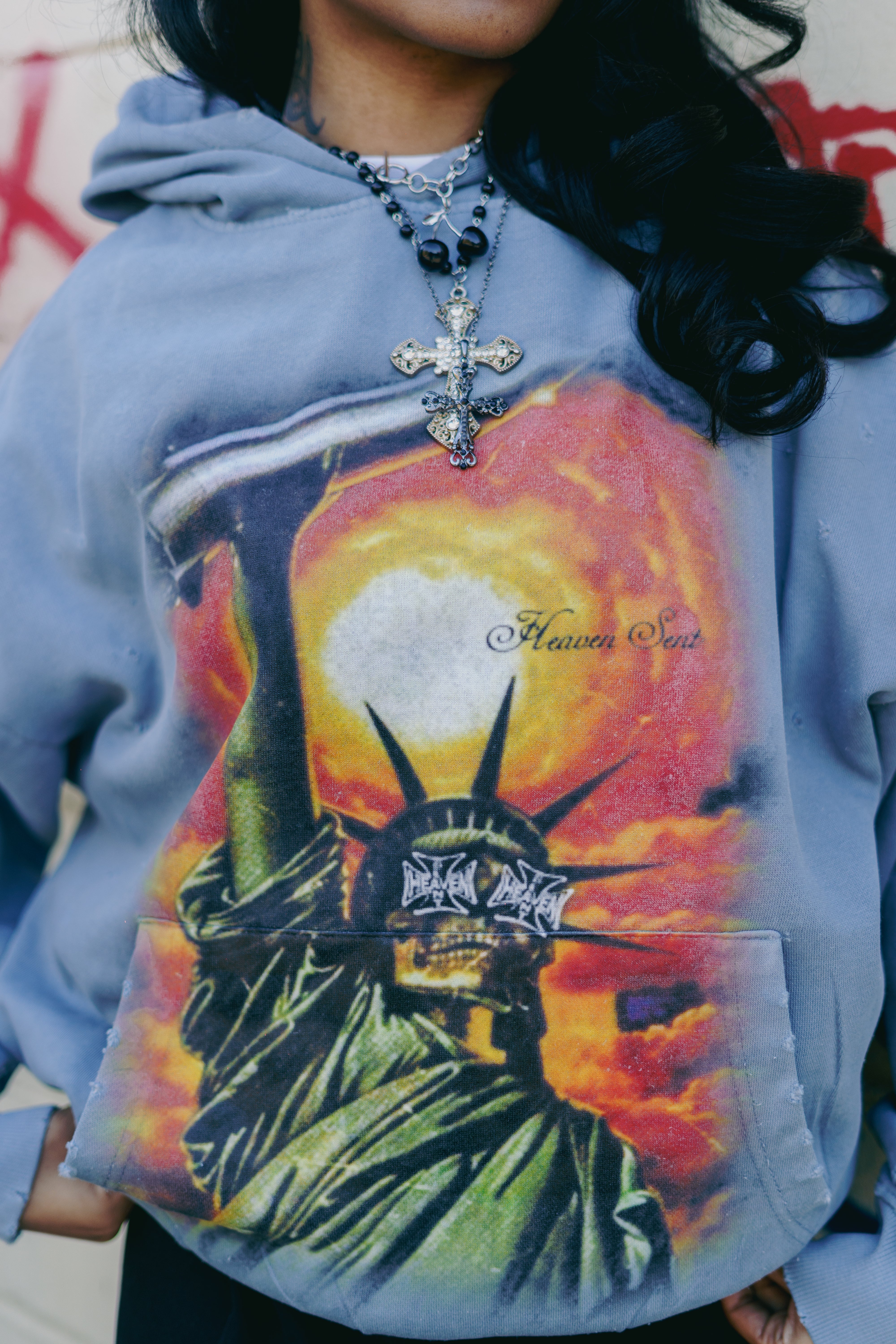 Blue “Statue of liberty” hoodie